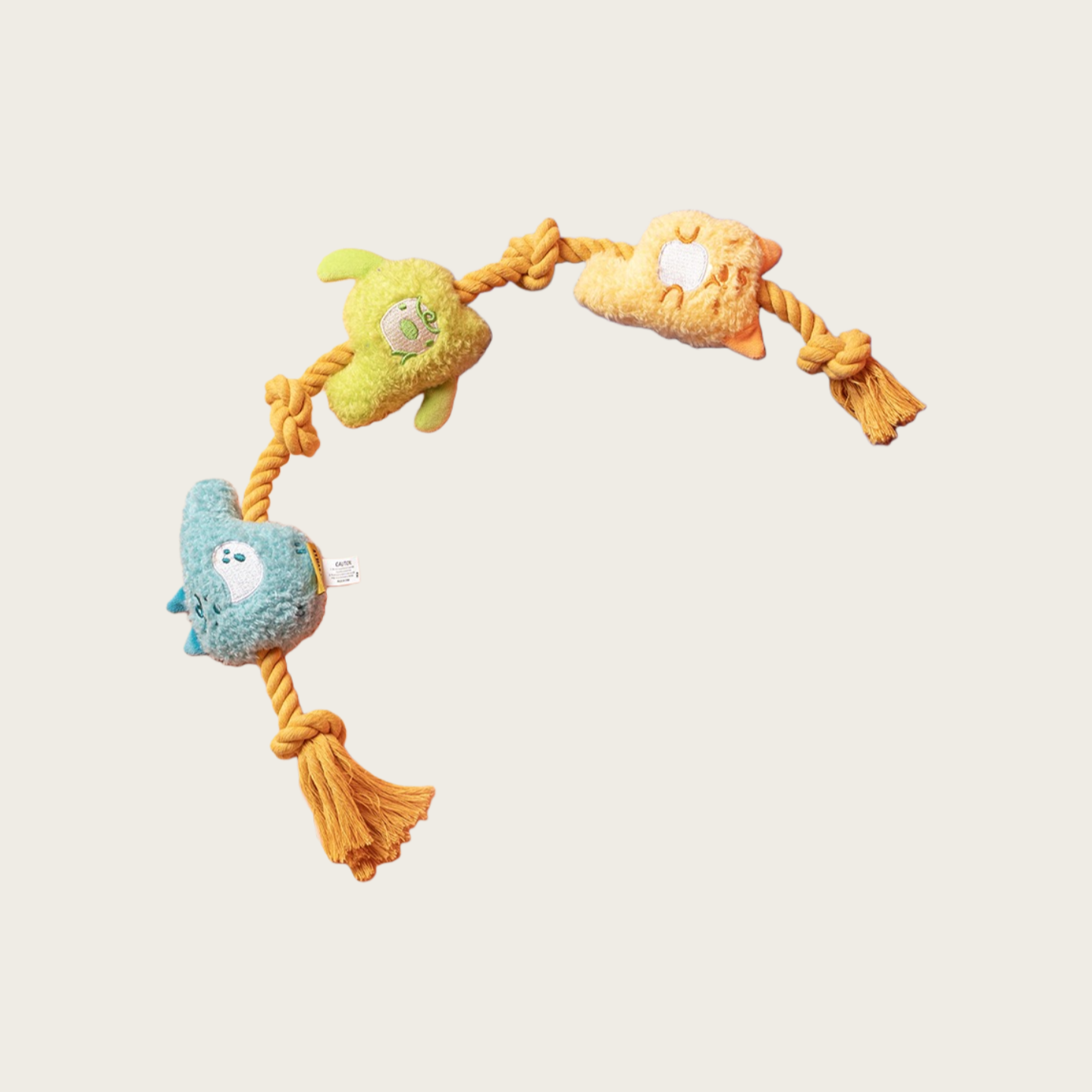 Rope Knot Chew-Resistant Monster Squeaky Dog Toy