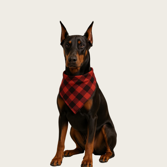 Classic Red and Green Plaid Dog Bandana