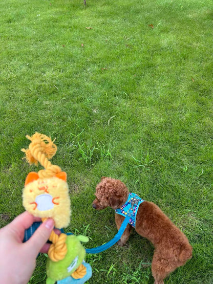 Rope Knot Chew-Resistant Monster Squeaky Dog Toy