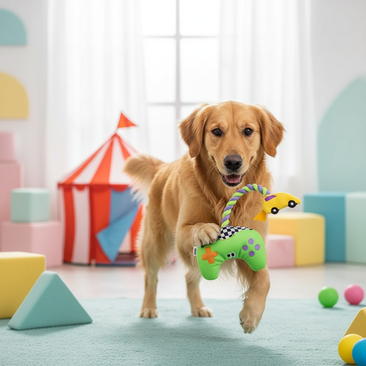 Rope Knot Handle Squeaky Dog Toy